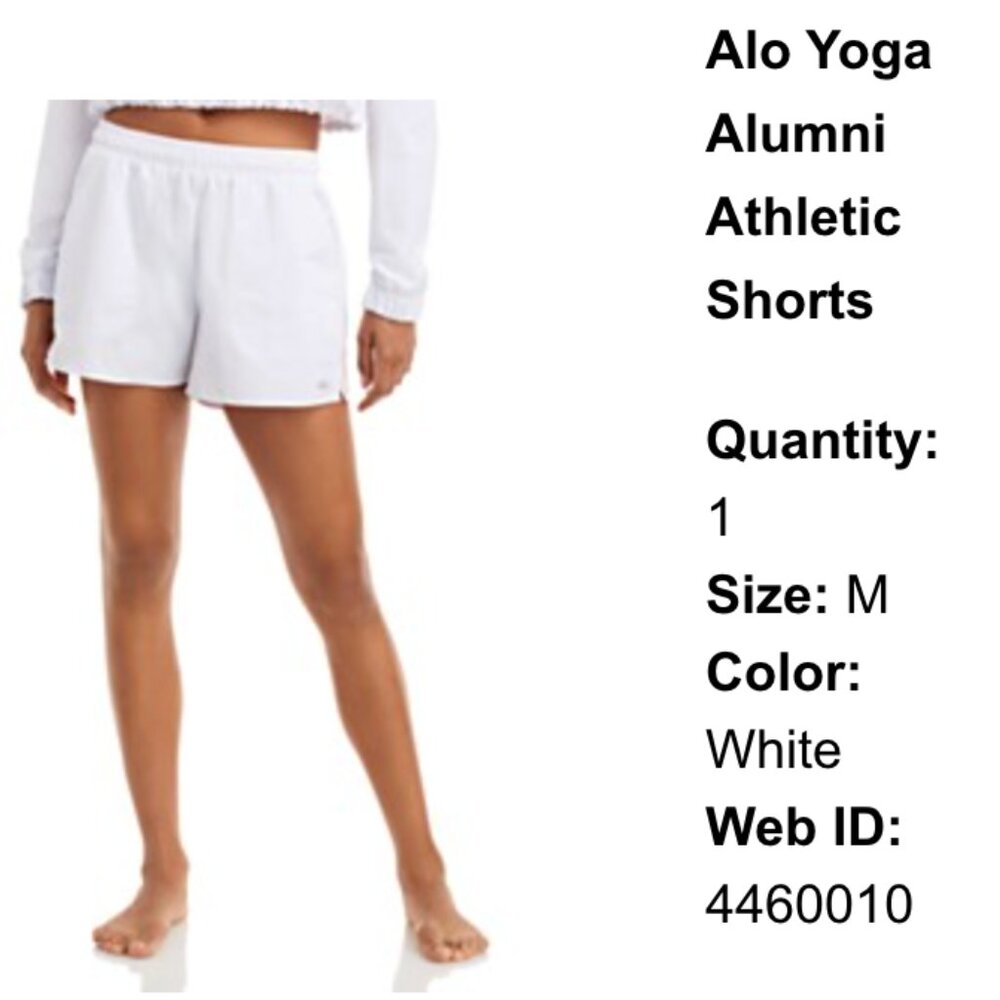 Alo Alumni Short White Size M